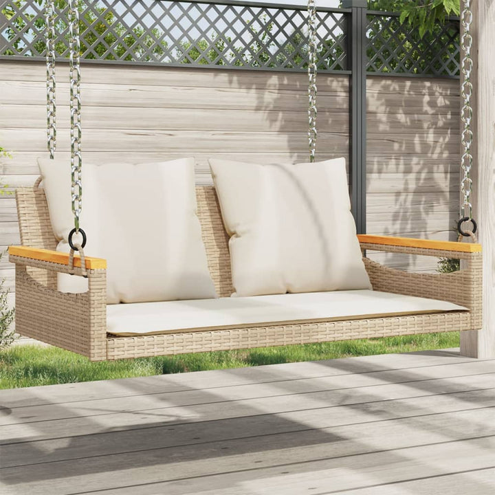 Hängebank Poly Rattan Beige