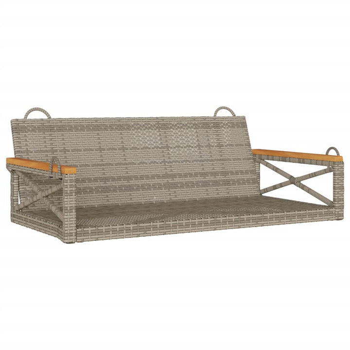 Hängebank 109X62X40 Cm Poly Rattan Grau