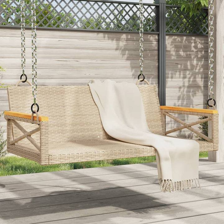 Hängebank Poly Rattan Beige