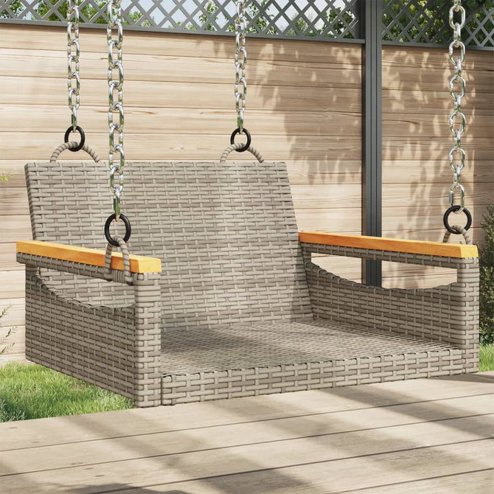 Hängebank 109X62X40 Cm Poly Rattan Grau