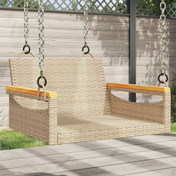 Hängebank Poly Rattan Beige