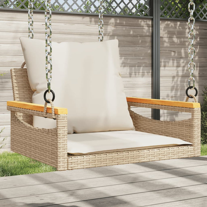 Hängebank Poly Rattan Beige