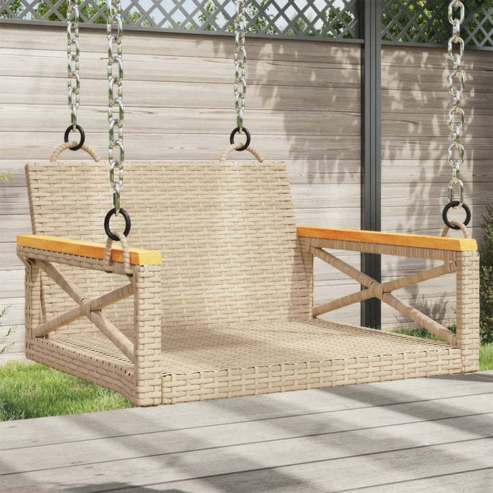 Hängebank Poly Rattan Beige