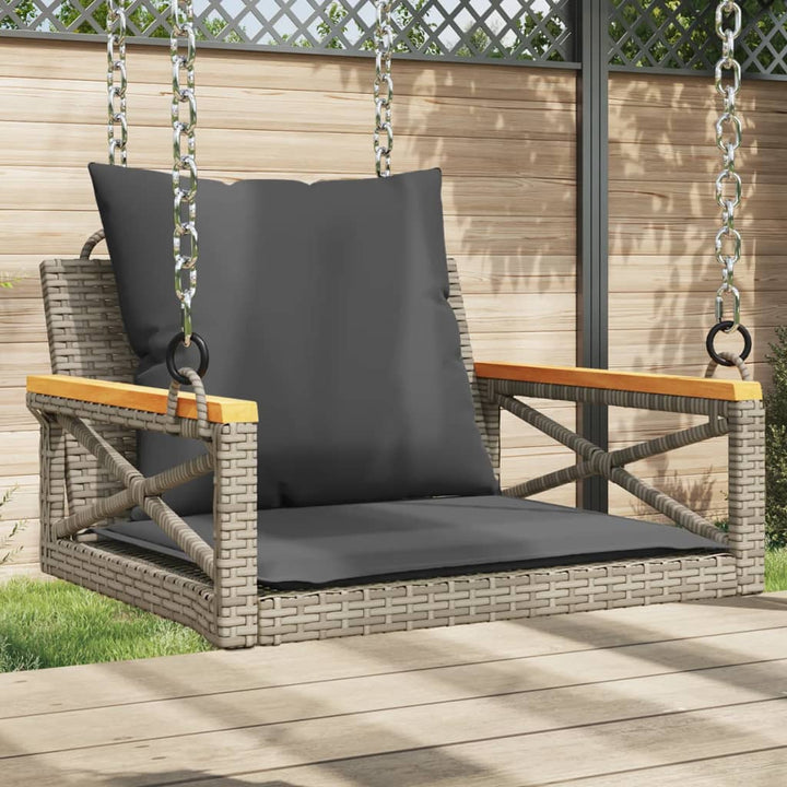 Hängebank 109X62X40 Cm Poly Rattan Grau