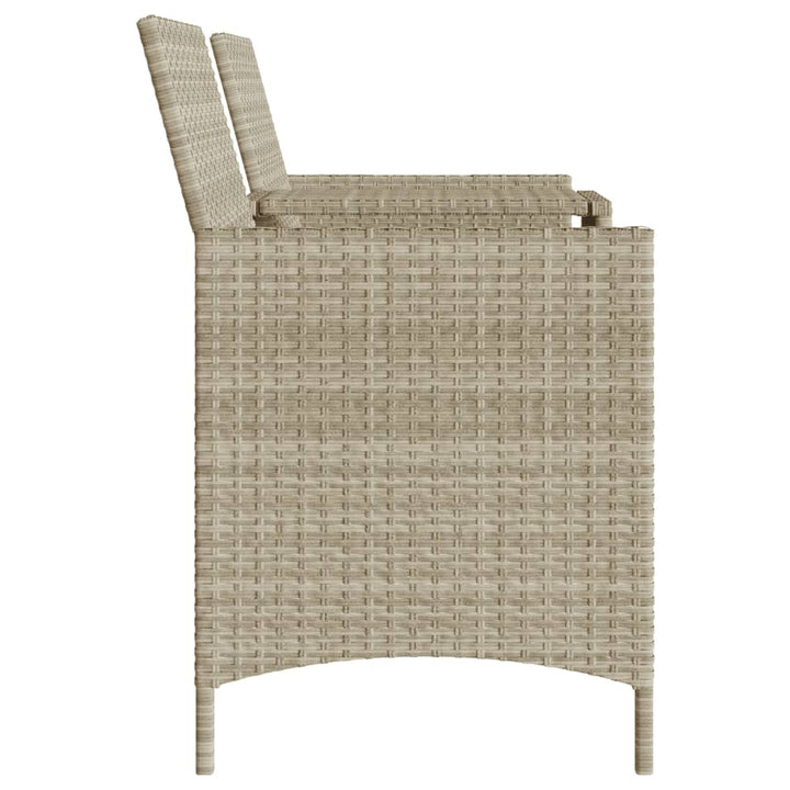 Gartensofa 2-Sitzer Mit Tisch Und Hockern Poly Rattan