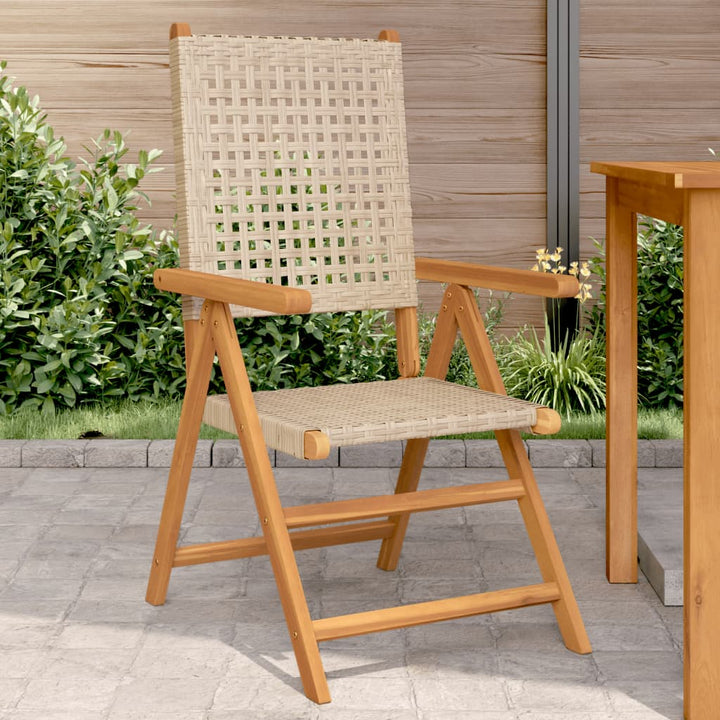 Gartenstühle 2 Stk. Massivholz Akazie Und Poly Rattan