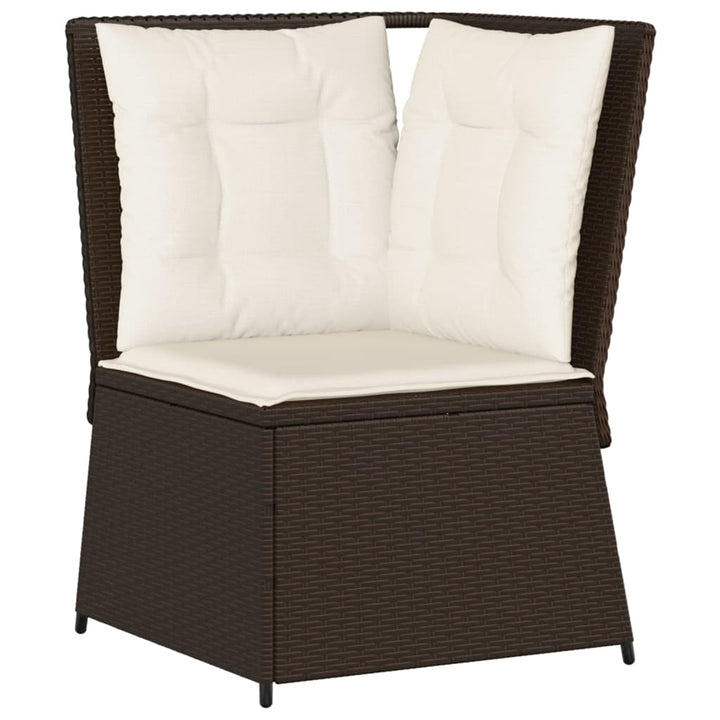 Garten- Mit Kissen Poly Rattan Braun