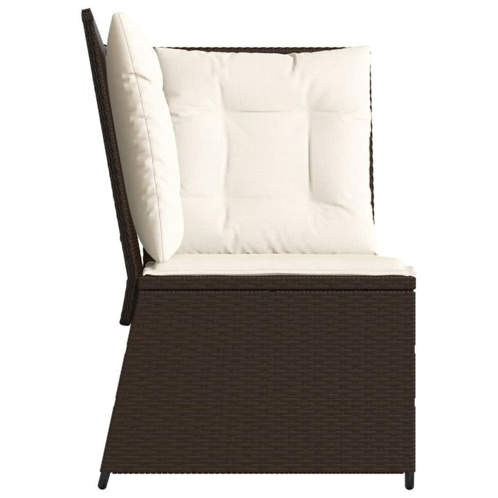 Garten- Mit Kissen Poly Rattan Braun