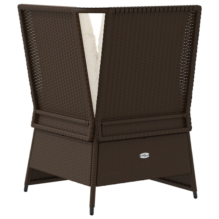 Garten- Mit Kissen Poly Rattan Braun