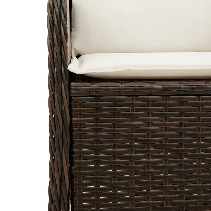 Garten- Mit Kissen Poly Rattan Braun