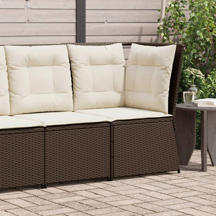 Garten- Mit Kissen Poly Rattan Braun