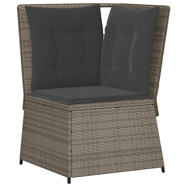 Garten- Mit Kissen Poly Rattan Grau