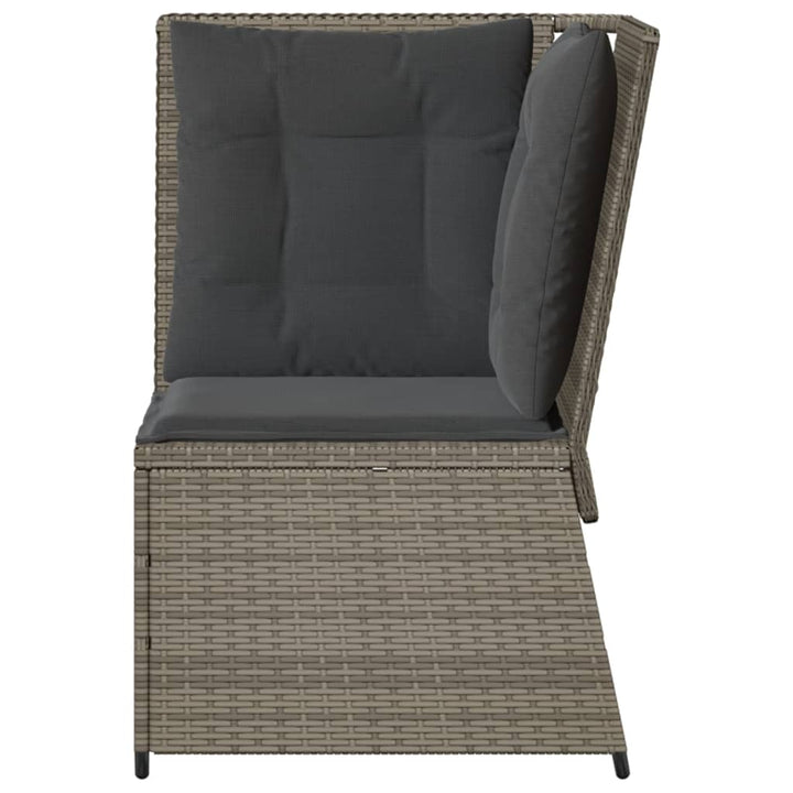 Garten- Mit Kissen Poly Rattan Grau