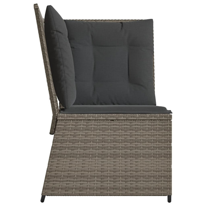 Garten- Mit Kissen Poly Rattan Grau