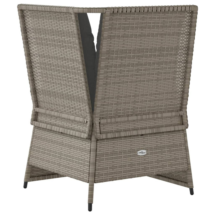 Garten- Mit Kissen Poly Rattan Grau