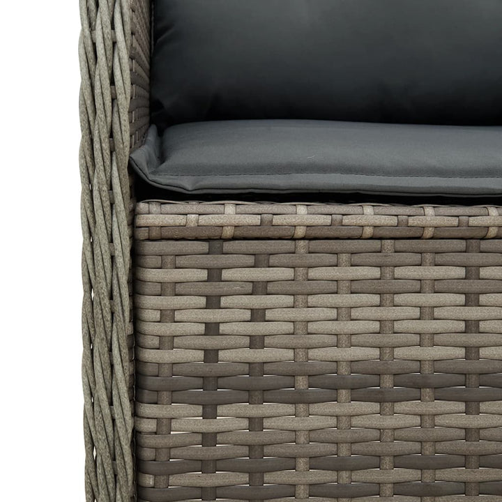 Garten- Mit Kissen Poly Rattan Grau