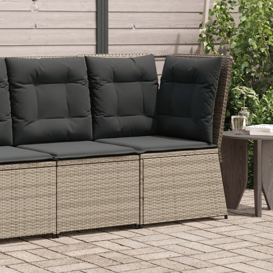 Garten- Mit Kissen Poly Rattan Grau