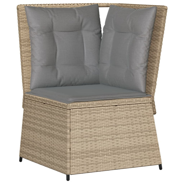 Garten- Mit Kissen Beige Poly Rattan Beige Und Grau