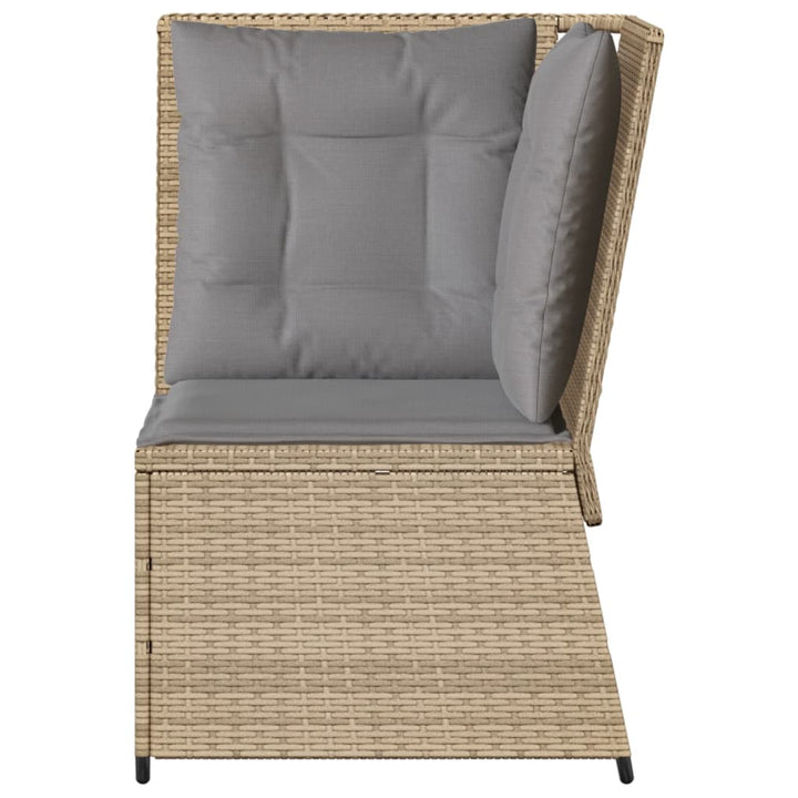 Garten- Mit Kissen Beige Poly Rattan Beige Und Grau