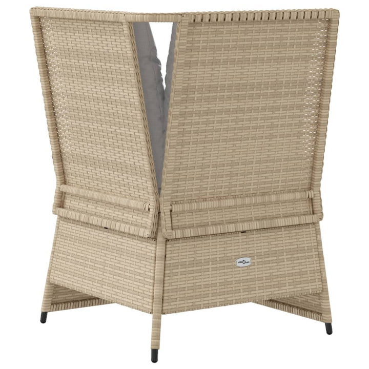 Garten- Mit Kissen Beige Poly Rattan Beige Und Grau