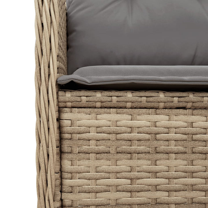 Garten- Mit Kissen Beige Poly Rattan Beige Und Grau