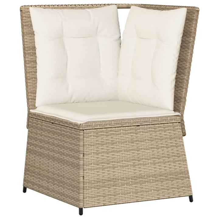 Garten- Mit Kissen Beige Poly Rattan Beige Und Creme