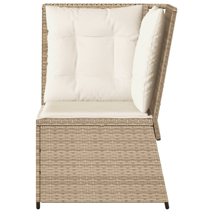 Garten- Mit Kissen Beige Poly Rattan Beige Und Creme