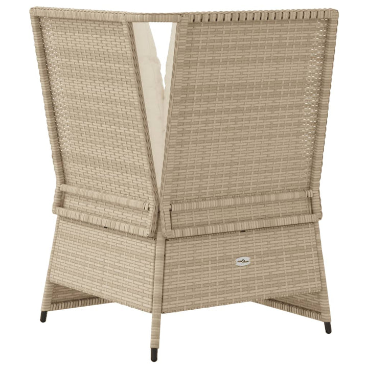 Garten- Mit Kissen Beige Poly Rattan Beige Und Creme