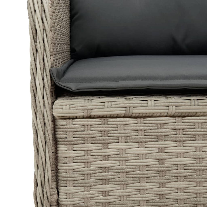 Garten- Mit Kissen Poly Rattan Hellgrau