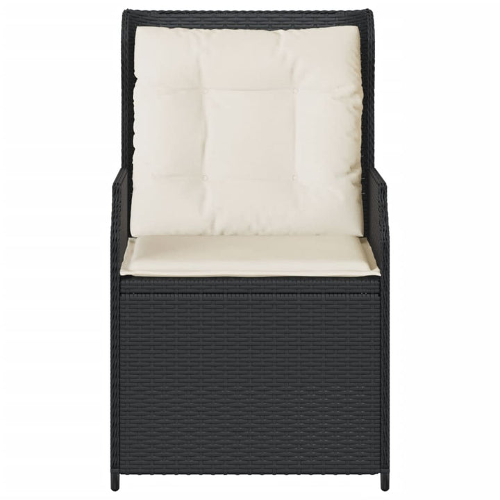 Garten Mit Kissen 2 Stk. Verstellbar Poly Rattan Schwarz