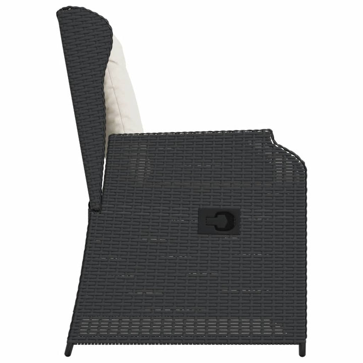 Garten Mit Kissen 2 Stk. Verstellbar Poly Rattan Schwarz