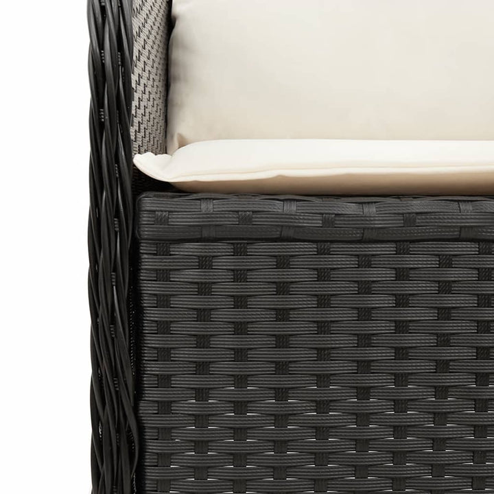 Garten Mit Kissen 2 Stk. Verstellbar Poly Rattan Schwarz