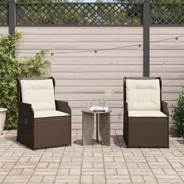 Garten Mit Kissen 2 Stk. Verstellbar Poly Rattan Braun