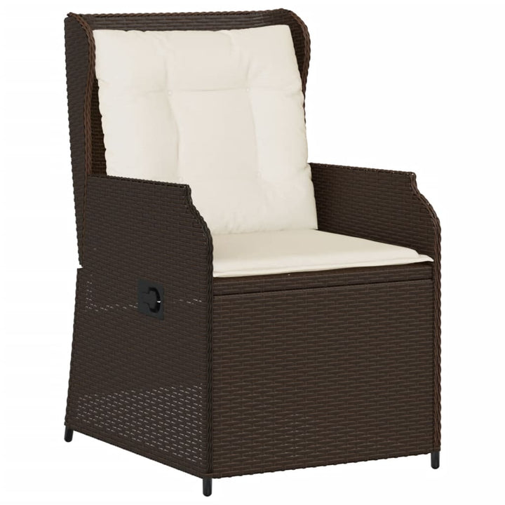 Garten Mit Kissen 2 Stk. Verstellbar Poly Rattan Braun