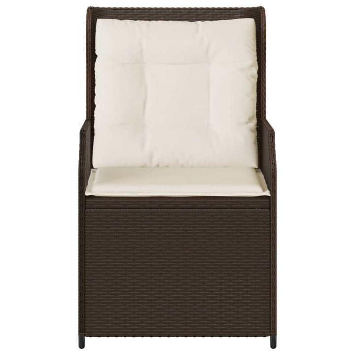 Garten Mit Kissen 2 Stk. Verstellbar Poly Rattan Braun