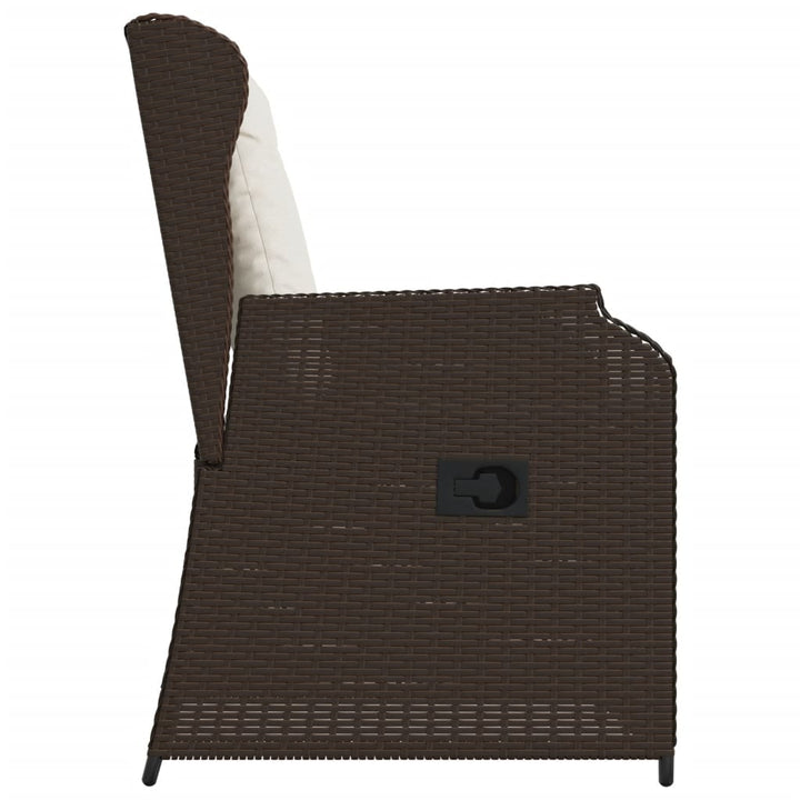 Garten Mit Kissen 2 Stk. Verstellbar Poly Rattan Braun