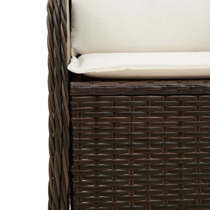 Garten Mit Kissen 2 Stk. Verstellbar Poly Rattan Braun