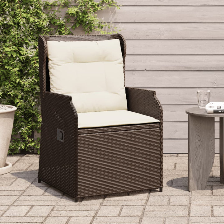 Garten Mit Kissen 2 Stk. Verstellbar Poly Rattan Braun