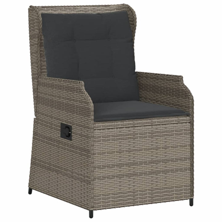 Garten Mit Kissen 2 Stk. Verstellbar Poly Rattan Grau