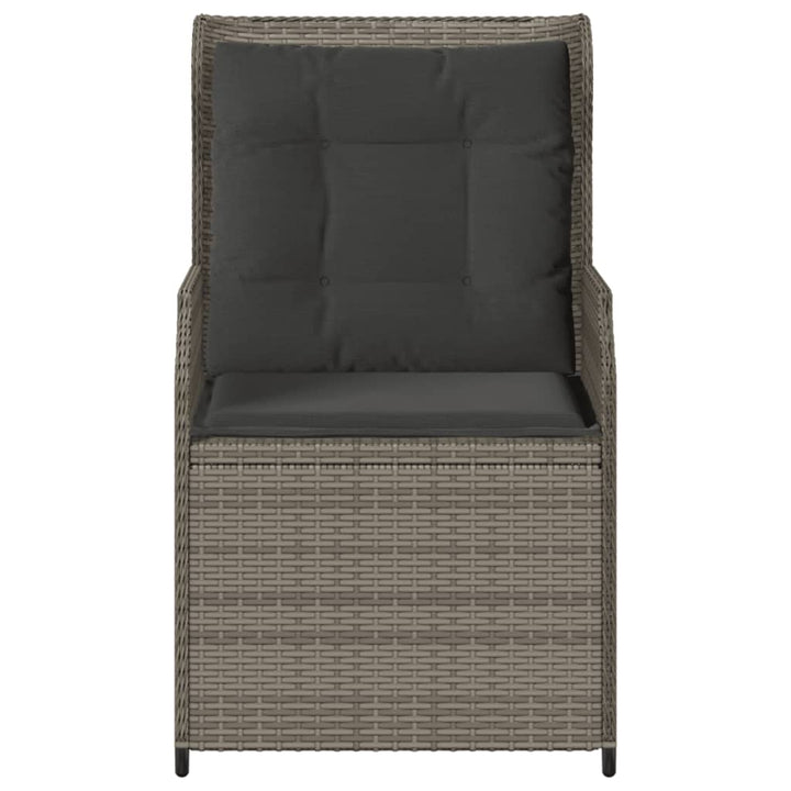 Garten Mit Kissen 2 Stk. Verstellbar Poly Rattan Grau