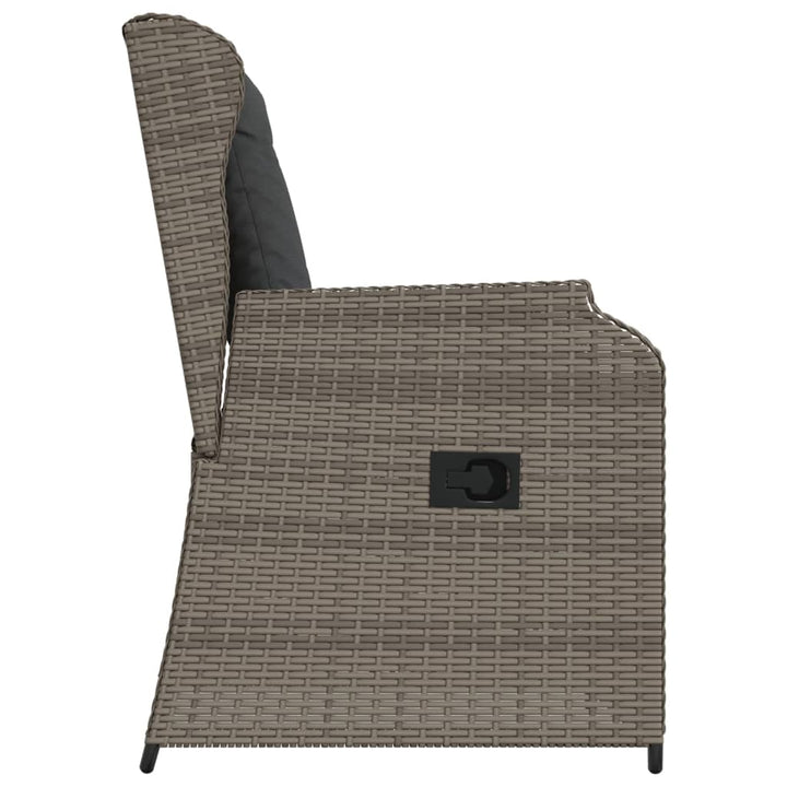 Garten Mit Kissen 2 Stk. Verstellbar Poly Rattan Grau