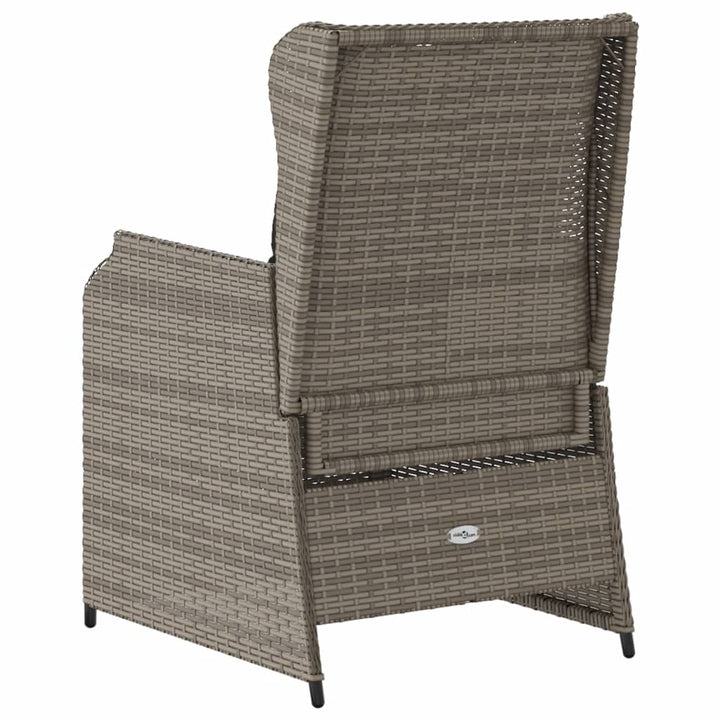 Garten Mit Kissen 2 Stk. Verstellbar Poly Rattan Grau