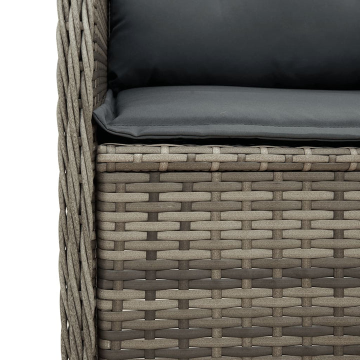 Garten Mit Kissen 2 Stk. Verstellbar Poly Rattan Grau