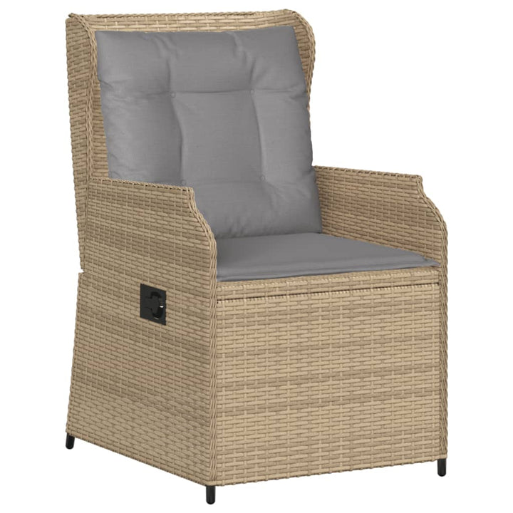 Garten Mit Kissen 2 Stk. Verstellbar Beige Poly Rattan Beige Und Grau