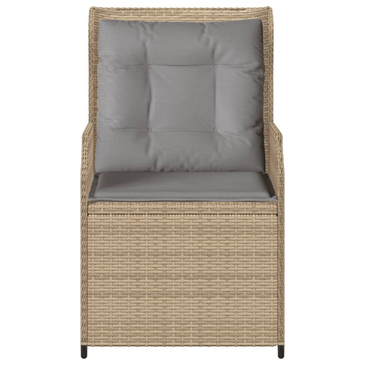 Garten Mit Kissen 2 Stk. Verstellbar Beige Poly Rattan Beige Und Grau