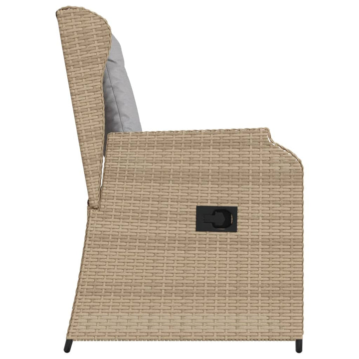 Garten Mit Kissen 2 Stk. Verstellbar Beige Poly Rattan Beige Und Grau