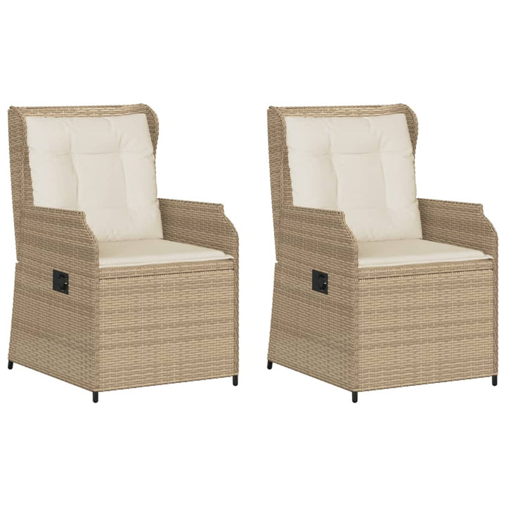 Garten Mit Kissen 2 Stk. Verstellbar Beige Poly Rattan Beige Und Creme