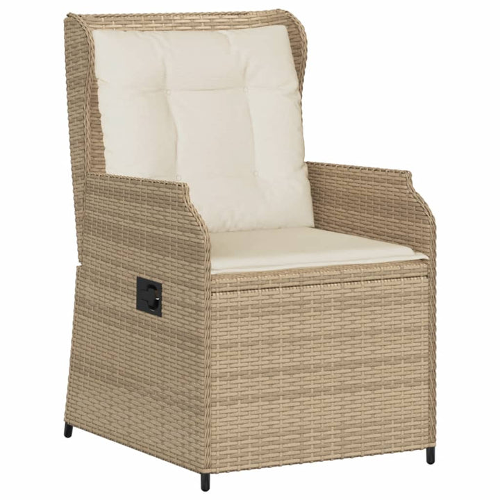 Garten Mit Kissen 2 Stk. Verstellbar Beige Poly Rattan Beige Und Creme