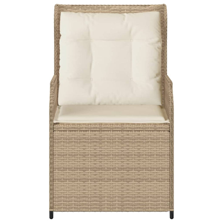 Garten Mit Kissen 2 Stk. Verstellbar Beige Poly Rattan Beige Und Creme