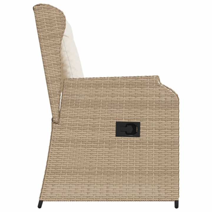 Garten Mit Kissen 2 Stk. Verstellbar Beige Poly Rattan Beige Und Creme